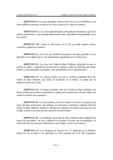 codigo civil para el estado de baja california - Testamentos