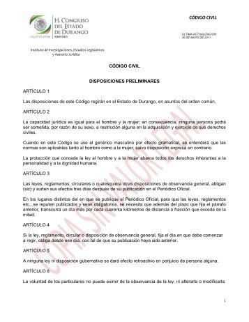 1. Código Civil del Estado de Durango.