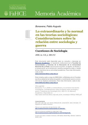 Lo extraordinario y lo normal en las teorias sociologicas - Memoria ...