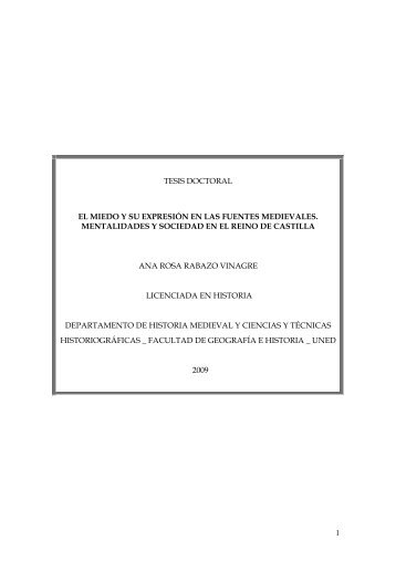 El miedo y su expresión en las fuentes ... - e-Spacio - Uned