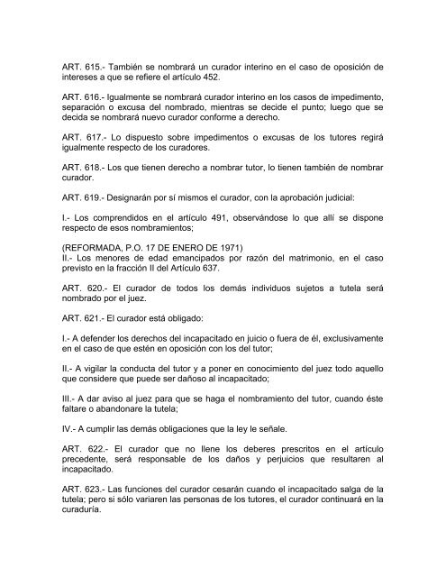 CODIGO CIVIL ULTIMA REFORMA PUBLICADA EN EL PERIODICO ...