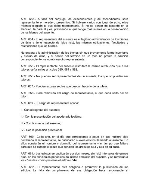 CODIGO CIVIL ULTIMA REFORMA PUBLICADA EN EL PERIODICO ...