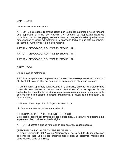 CODIGO CIVIL ULTIMA REFORMA PUBLICADA EN EL PERIODICO ...