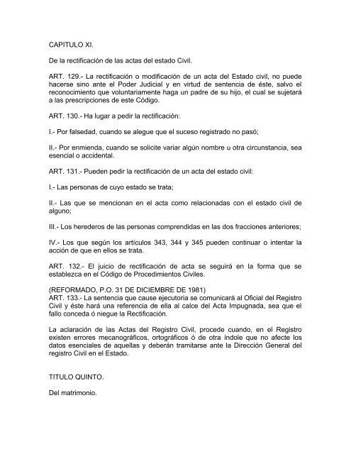 CODIGO CIVIL ULTIMA REFORMA PUBLICADA EN EL PERIODICO ...