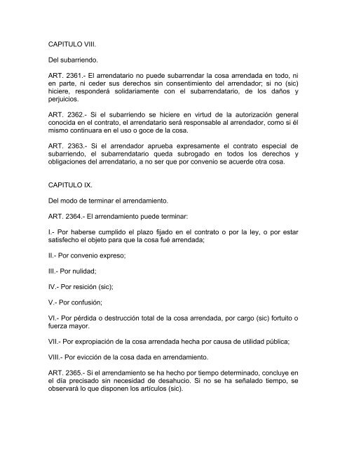 CODIGO CIVIL ULTIMA REFORMA PUBLICADA EN EL PERIODICO ...