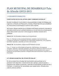 PLAN MUNICIPAL DE DESARROLLO Tula de Allende (2012-201)