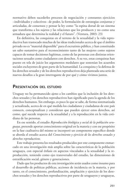 Reproducción biológica y social de la población uruguaya