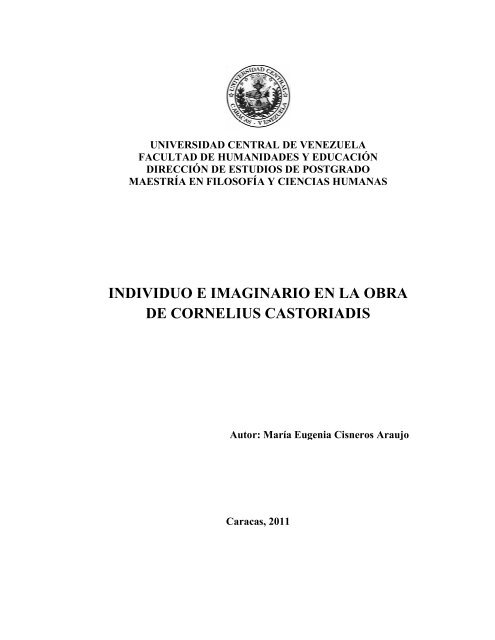 Tesis Maestria Maria Eugenia Cisneros Araujo.pdf - Saber UCV ...