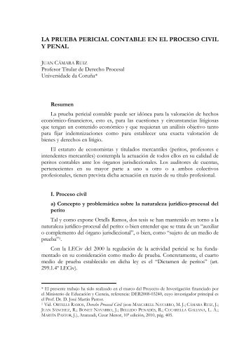 la prueba pericial contable en el proceso civil y penal - RUC