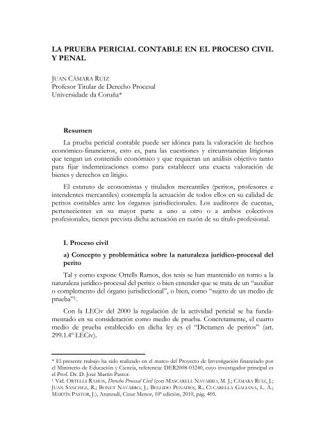la prueba pericial contable en el proceso civil y penal - RUC