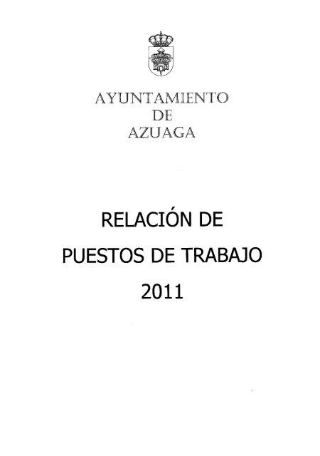 RELACIÓN DE PUESTOS DE TRABAJO - Ayuntamiento de Azuaga