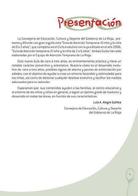 Guía de 0 a 3 años - Orientación Educativa en Aragón
