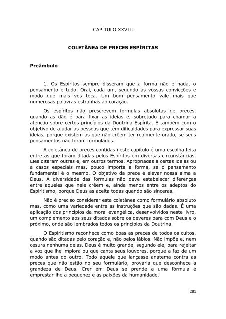 CAPÍTULO XXVIII COLETÂNEA DE PRECES ESPÍRITAS ... - Nov