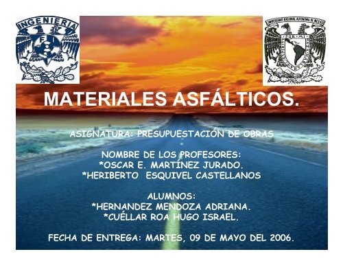 MATERIALES ASFÁLTICOS.