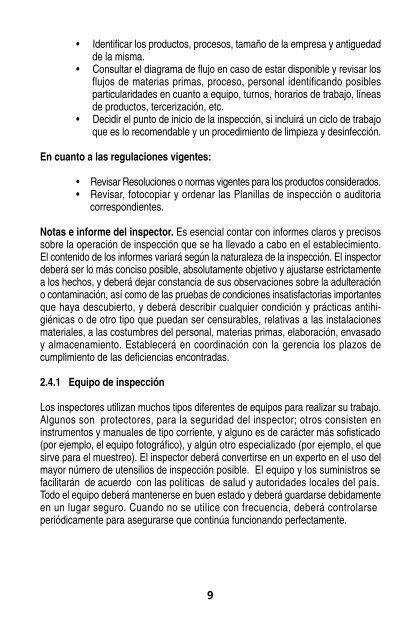 manual del inspector sanitario de alimentos - Organización ...