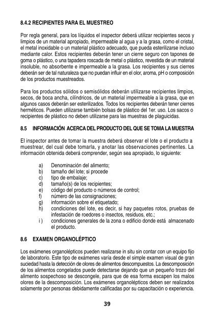 manual del inspector sanitario de alimentos - Organización ...