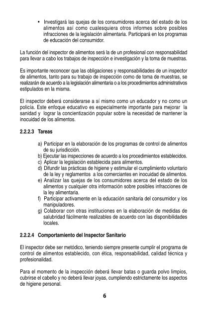 manual del inspector sanitario de alimentos - Organización ...