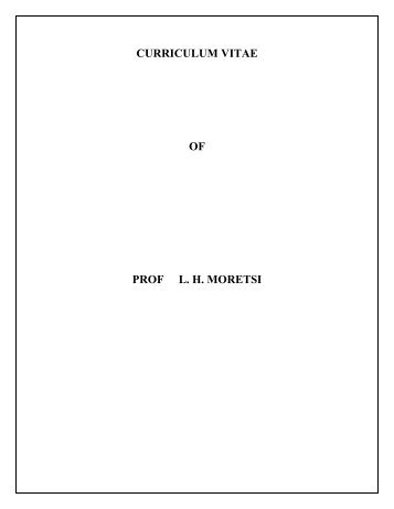 CURRICULUM VITAE - Potchefstroom University
