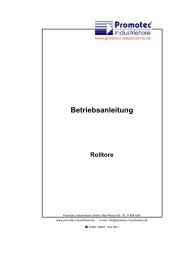 Betriebsanleitung - Promotec Industrietore