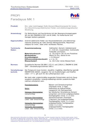 Technisches Datenblatt - Ernstbrunner Kalktechnik GmbH