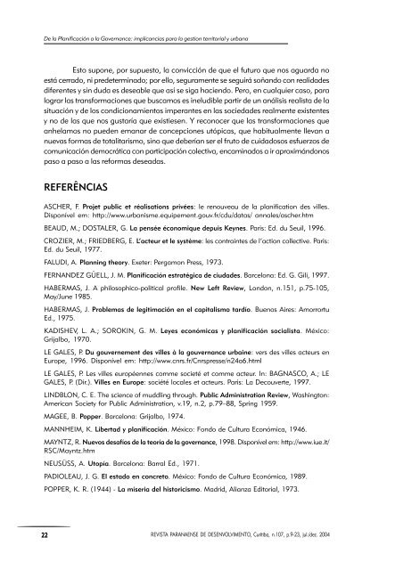 DE LA PLANIFICACIÓN A LA GOVERNANCE ... - Ipardes