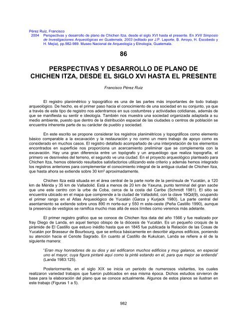 PERSPECTIVAS Y DESARROLLO DE PLANO ... - Asociacion Tikal