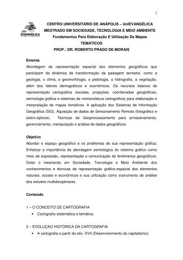 1 CENTRO UNIVERSITÁRIO DE ANÁPOLIS – UniEVANGÉLICA ...