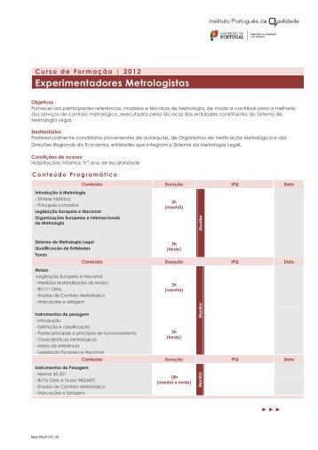 Programa Experimentadores Metrologistas - IPQ