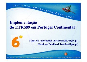 Implementação do ETRS89 em Portugal Continental