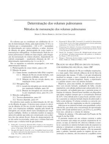 Determinação dos volumes pulmonares - Jornal Brasileiro de ...