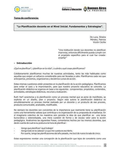 planificacion-docente-nivel-nicial.pdf - Región Educativa 11