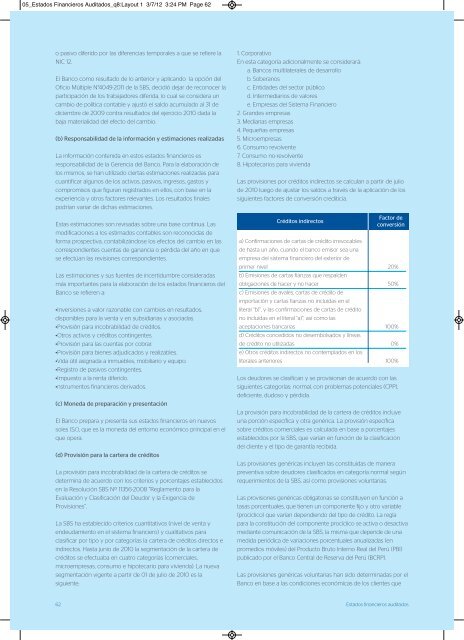 Estados financieros auditados - BBVA Banco Continental