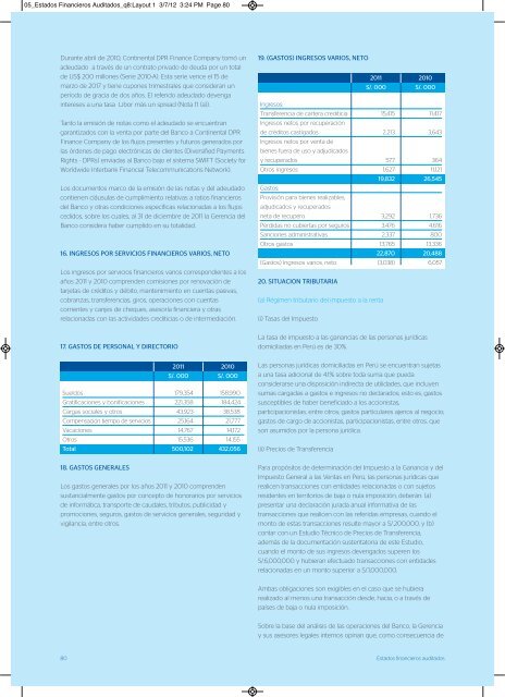 Estados financieros auditados - BBVA Banco Continental