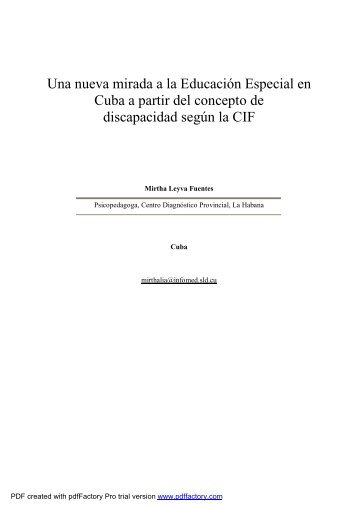 Una nueva mirada a la Educación Especial en Cuba - Infomed