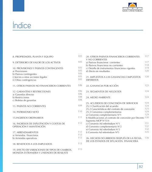 Estados Financieros, (Inglés, Español) - Túnel San Cristóbal