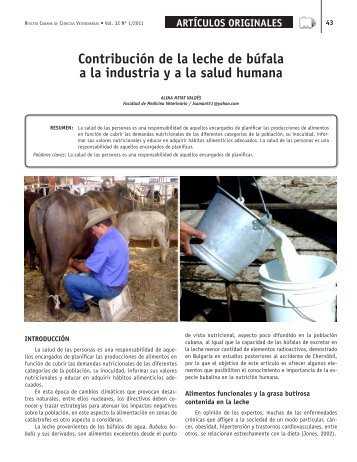 Contribución de la leche de búfala a la industria y a la salud ... - Actaf