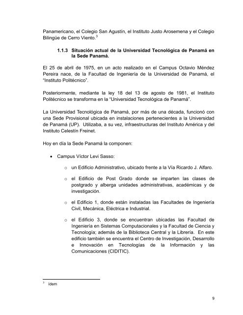 Planes Regionales - Universidad Tecnológica de Panamá