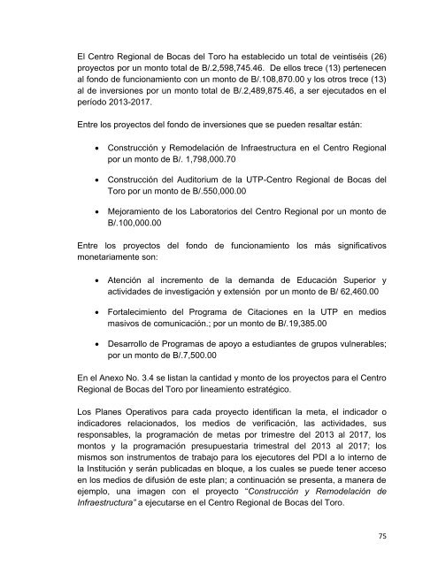 Planes Regionales - Universidad Tecnológica de Panamá