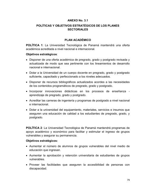 Planes Regionales - Universidad Tecnológica de Panamá