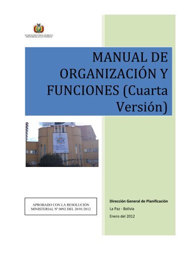 Manual de organizacion y funciones - Ministerio de Salud y ...