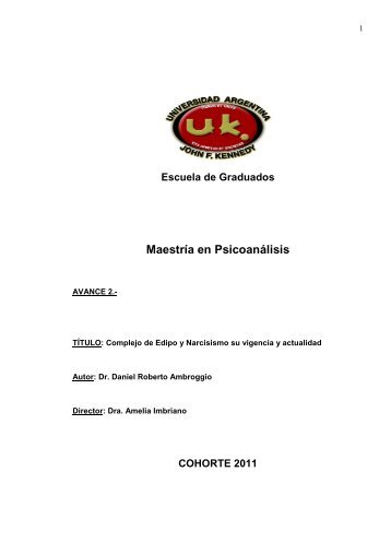 Complejo de Edipo y Narcisismo su vigencia y actualidad - Informe ...