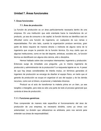 Unidad 7. Áreas funcionales - FCA