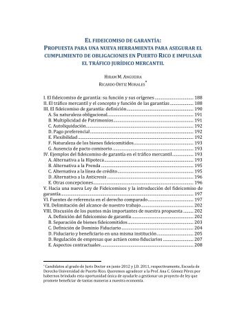 el fideicomiso de garantía - UPR Business Law Journal