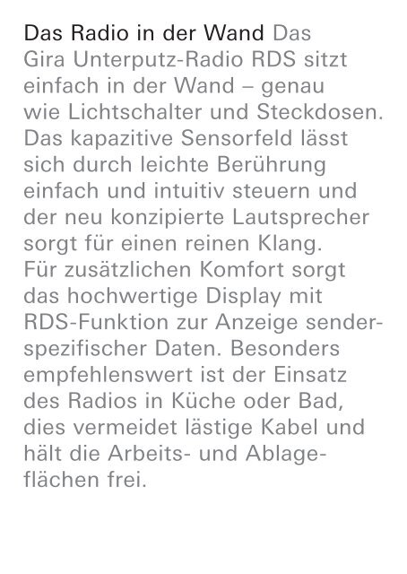 Gira Radio RDS Das Radio in der Wand