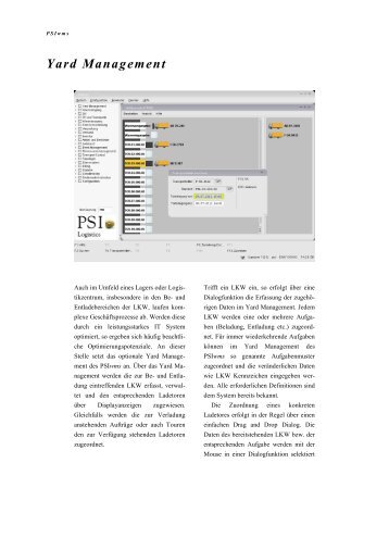 Yard Management-Broschüre - PSI Logistics GmbH