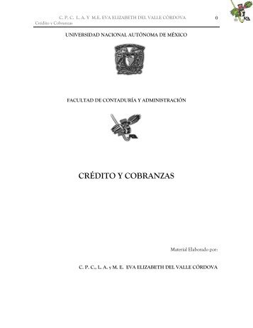 crédito y cobranzas - FCA - Universidad Nacional Autónoma de ...