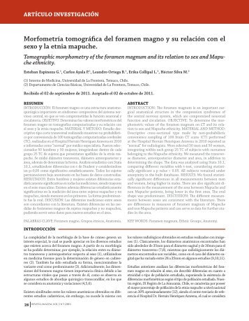 Morfometría tomográfica del foramen magno y su ... - Revista Anacem