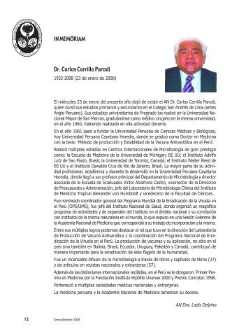 Dr. Carlos Carrillo Parodi - Academia Nacional de Medicina