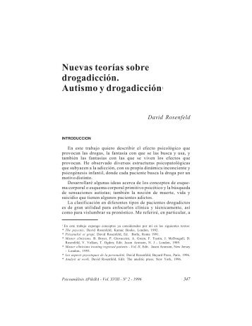 Nuevas teorías sobre drogadicción. Autismo y drogadicción1