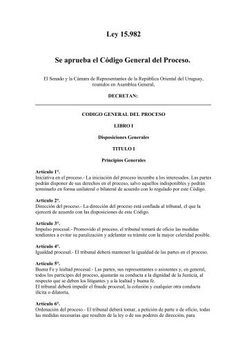 Código General del Proceso - Facultad de Derecho